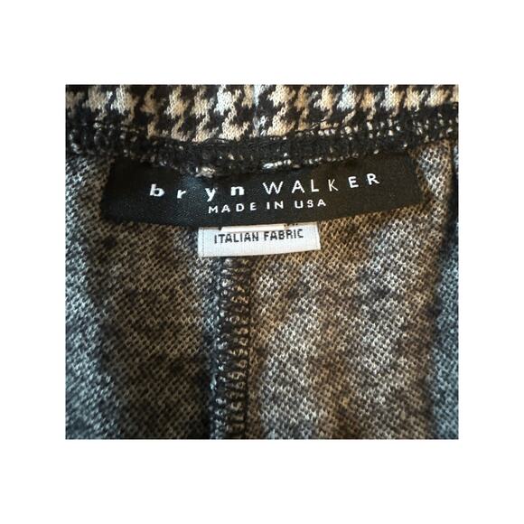Women XL Bryn Walker Pull-On Houndstooth Print Wool Blend Pants Black White - Picture 6 of 8
